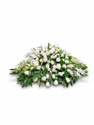 Classic Casket Spray with White Roses
