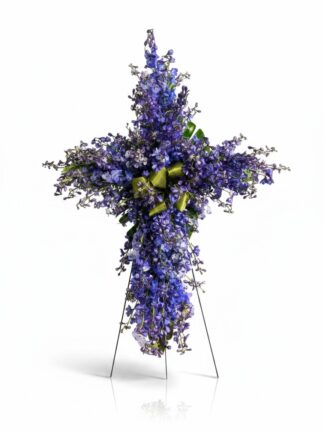 Delphinium Sympathy Cross
