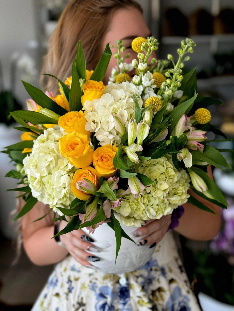Yellow__White_flower_arrangement