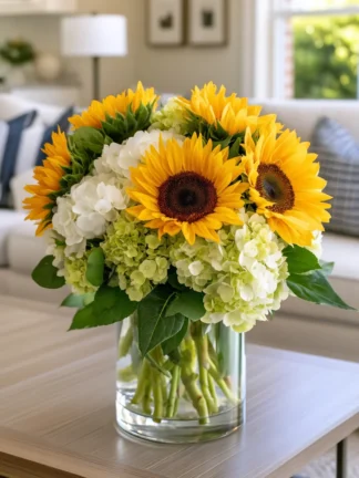 Sunflowers & Hydrangeas