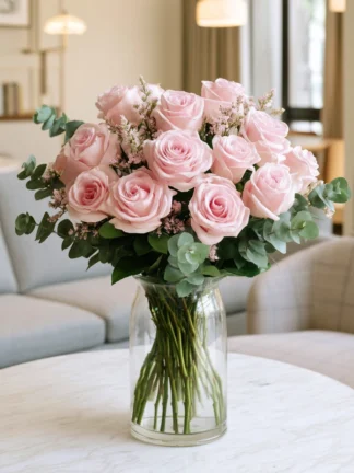 Dozen Soft Pink Roses