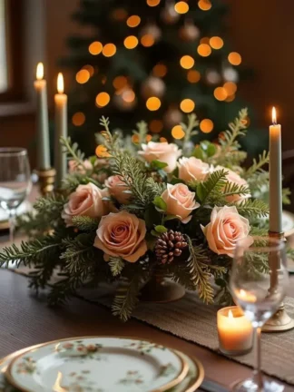 Pastel Christmas centerpiece