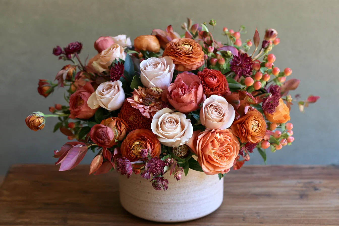 Year 19 – Bronze-Inspired Flowers Designs incorporating copper, rust, amber, or terracotta tones.